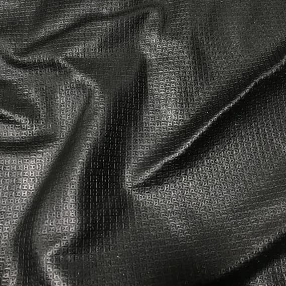 black leather - Black Geometric - Cow Hide Leather 1 Square Foot (12x12") Piece