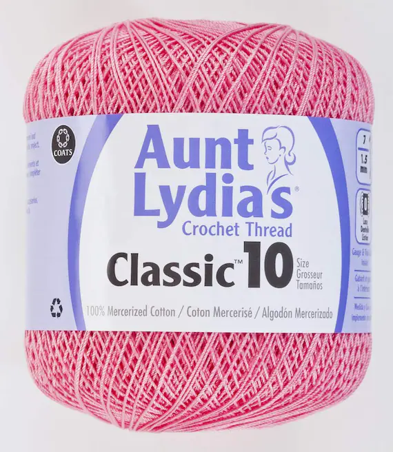 none - Coats Aunt Lydia's Crochet Cotton Thread Classic Size 10; French Rose (154-493) 350 Yards