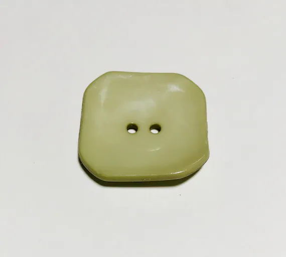sage none - Sage Green Square Plastic Button - 40mm / 1 3/8 inch - Dill Buttons Brand