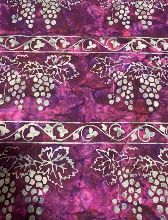 wine cotton fabric - Wine Grapes - Vino - Banyan Batiks Cotton Fabric