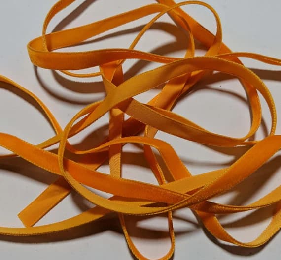 orange none - French VELVET Ribbon ORANGE by the yard 3/8 inch