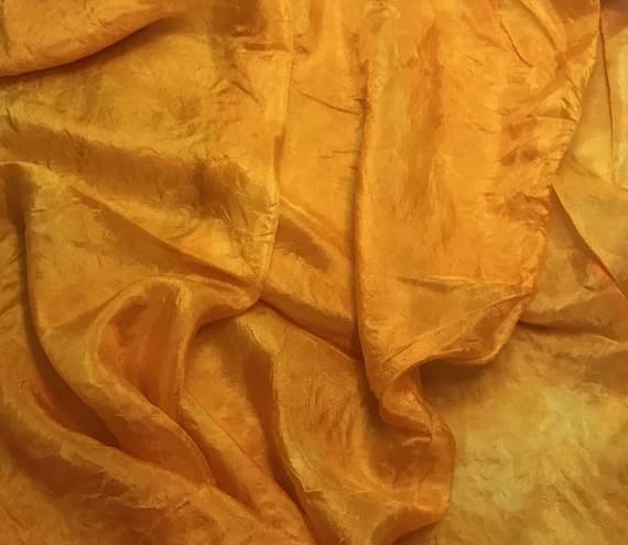 orange habotai fabric - Hand Dyed POPPY ORANGE China Silk HABOTAI Fabric