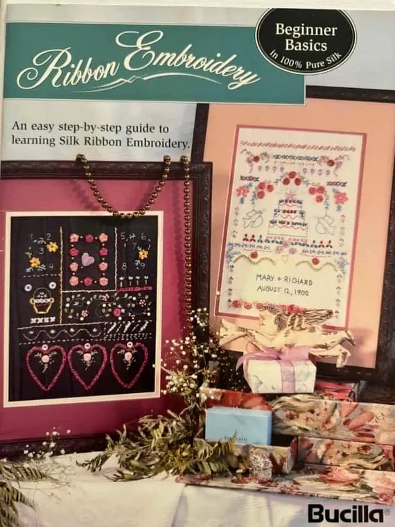 none - Bucilla Ribbon Embroidery Beginner Basics book