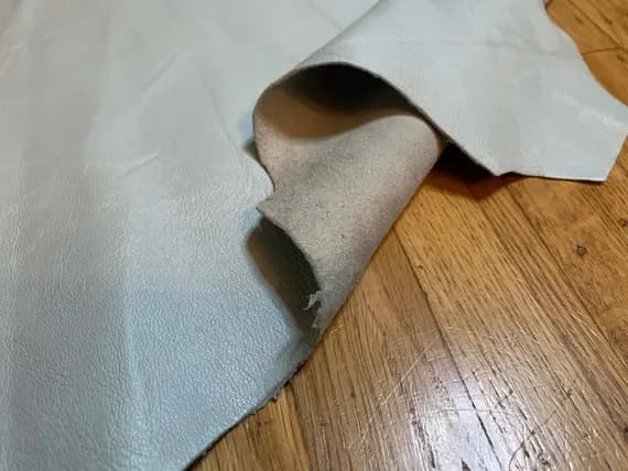 blue leather - Metallic Pale Blue - Lambskin Leather - 8 Square Feet