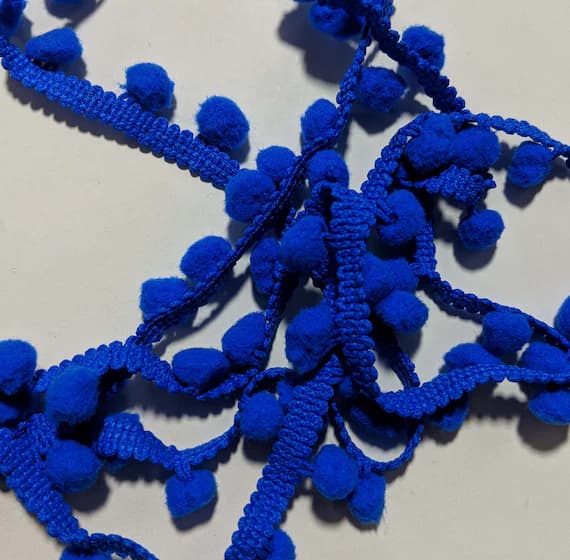 royal none - ROYAL BLUE French Pom Pom Trim (3/4" wide)