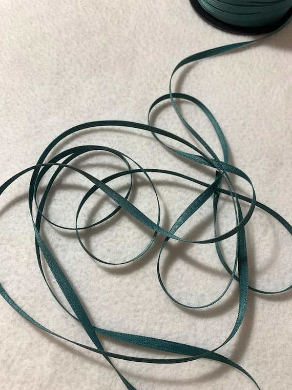 teal none - Teal Double Sided MATTE Satin Ribbon - 1/4" wide - 10 Yards