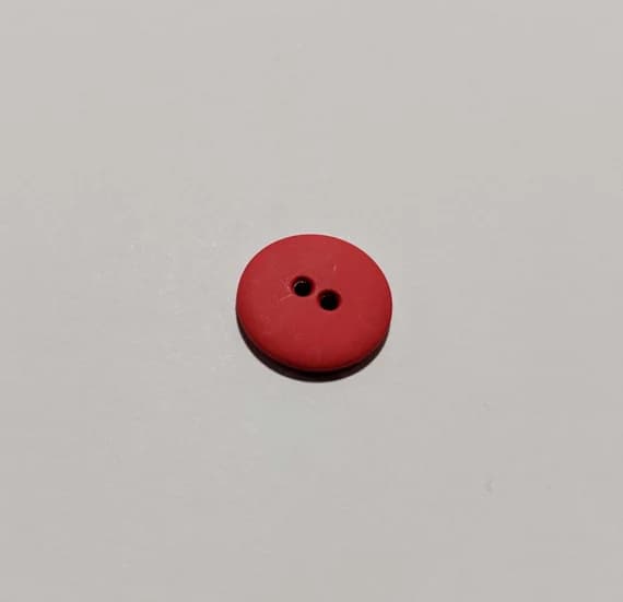 red none - Bright Red Round 2 Hole Plastic Button - 20mm / 3/4 inch - Dill Buttons - Set of 4