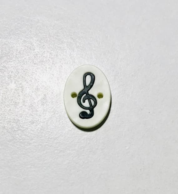 none - Music Note Plastic Button Set of 2 - 25mm / 3/4" - Dill Buttons Brand