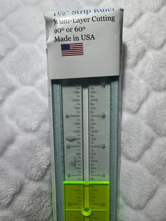 none - PM 1 1/2" Quilting Acrylic Plastic Strip Ruler 90/60 degree Multi-Layer Cutting