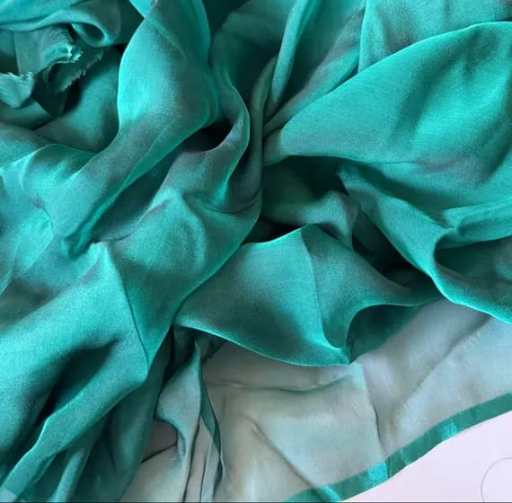 peacock chiffon fabric - Peacock Teal Green - Iridescent Silk Chiffon Fabric
