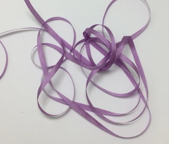 lavender none - YLI #23 Pure Silk Embroidery Ribbon Dusty Lavender 4mm 1/8" wide Japan -3 yards-
