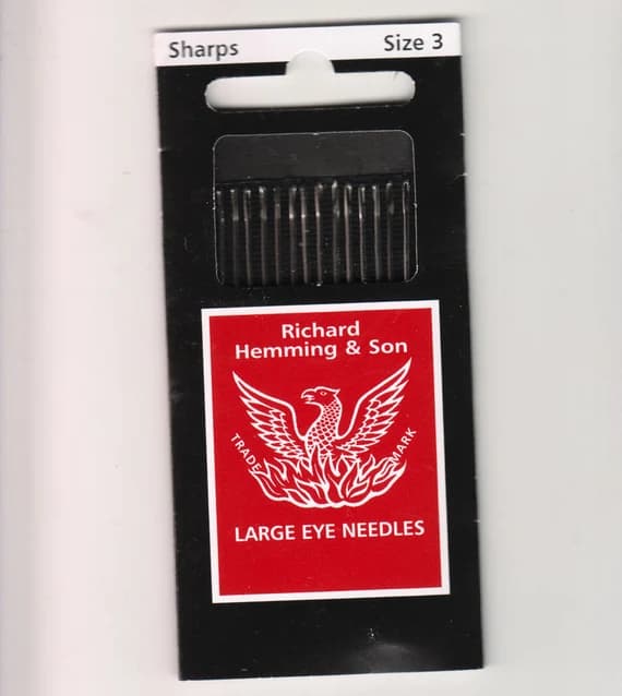 none - Richard Hemming Needles - Sharps Size 3 - Made in England