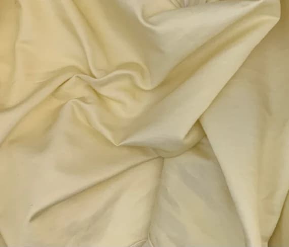 yellow charmeuse fabric - Hand Dyed Butter Yellow - Silk and Cotton Blend SATIN Fabric - 45" wide