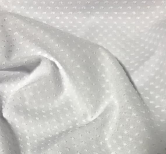 white cotton fabric - White Imperial Poly Cotton Old Fashioned Dotted Swiss - Spechler-Vogel Fabric