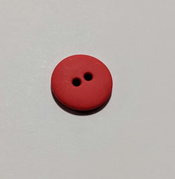 red none - Bright Red Round 2 Hole Plastic Button - 15mm / 5/8 inch - Dill Buttons - Set of 4