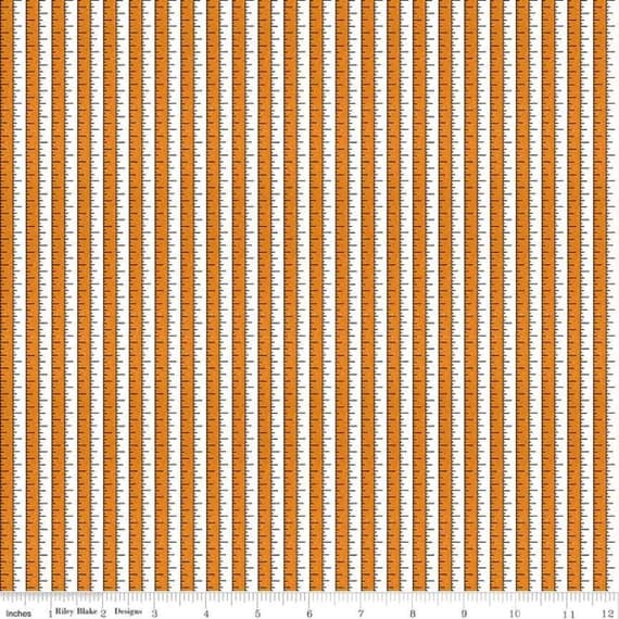orange none - Costume Maker's Ball Tape Measure Orange - Riley Blake Cotton Fabric