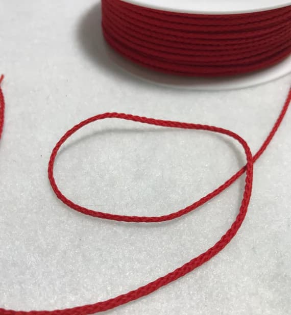 red none - RED French Fine Cord Trim Made in France (1mm) 5 Yards