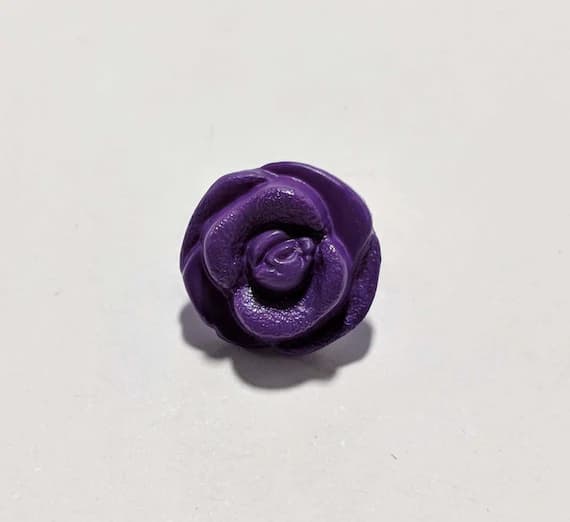 purple none - Purple Rose Flower Plastic Button - 15mm /1/2 inch - Dill Buttons - Set of 2