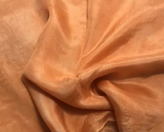orange habotai fabric - Hand Dyed ORANGE SHERBET China Silk HABOTAI Fabric