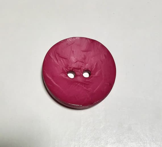 fuchsia none - Large Round Fuchsia Pink Polyamid Plastic Button - 45mm /1 3/4 inch - Dill Buttons