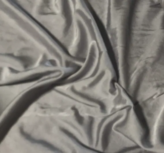 silver charmeuse fabric - Hand Dyed SILVER GRAY - Silk/Cotton Satin Fabric