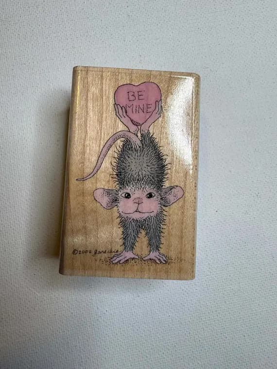 none - 1.5"x2.5" 2004 Be Mine Heart & Sole Wood Mounted Rubber Stamp (HMER1014) By Stampabilities