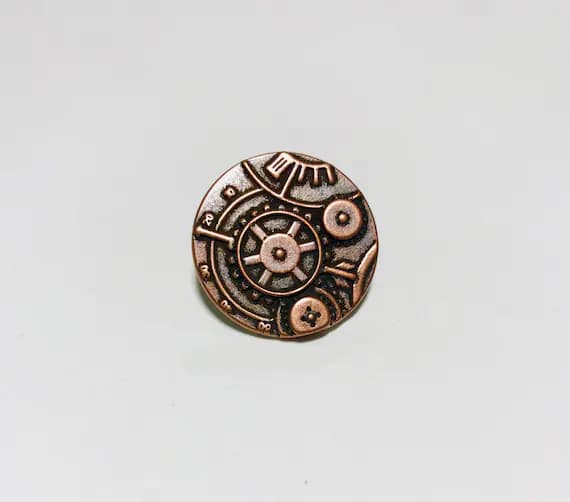 copper none - Copper Steampunk Gears Metal Button - 23mm / 7/8 inch - Dill Buttons Brand