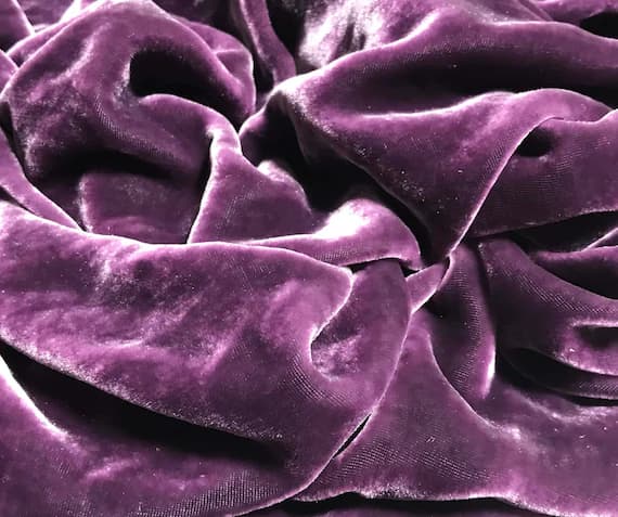 purple velvet fabric - DEEP PURPLE Hand Dyed Silk Velvet Fabric