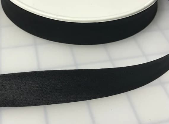 black none - BLACK Poly Cotton Single Fold Bias Tape Made in France 3/4" (3 yards)