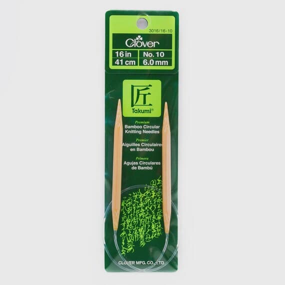 none - Clover Needlecraft Takumi Bamboo 16" Circular Knitting Needles size No. 10 (6.00mm)