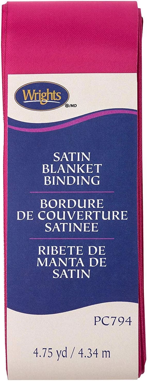 magenta satin fabric - Magenta Wrights Single Fold Satin Blanket Binding; 2 by 4-3/4-Yard