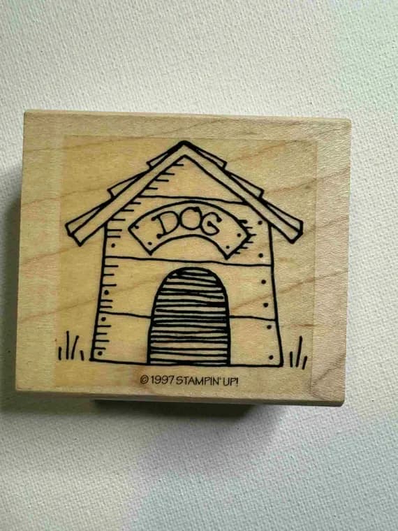 none - 2.25"x2.75" 1999 Doghouse Wood Mounted Rubber Stamp. By Stampin' Up