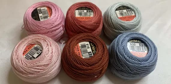 none - lot of 6 DMC 116 8 Perle Cotton Thread Balls; Size 8 new #143