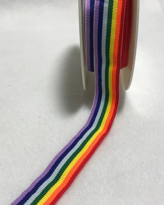 none - RAINBOW Ribbon (1" wide) -by the yard-
