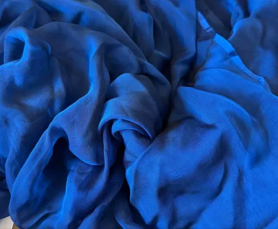 sapphire chiffon fabric - Sapphire Blue - Iridescent Silk Chiffon Fabric