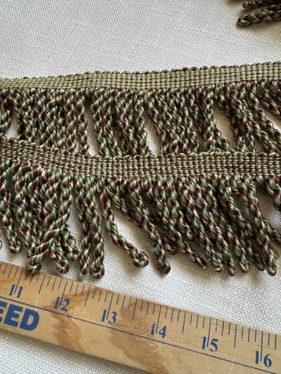 red none - Vintage Red & Green 3" Bullion Tassel Fringe -per 2 yards-