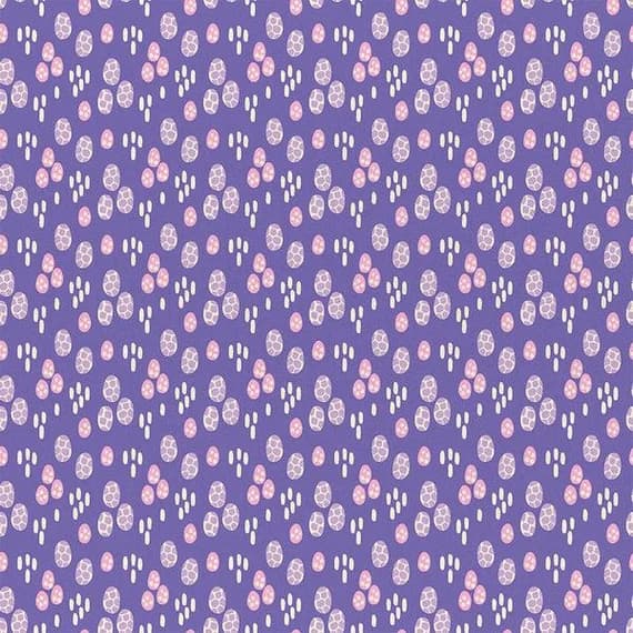 purple cotton fabric - Dinosaur Stories - Dino Eggs Purple - Paintbrush Studio Cotton Fabrics