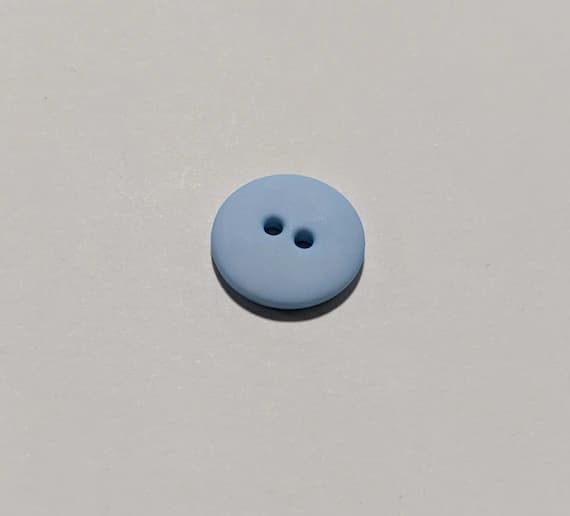 blue none - Light Blue Round 2 Hole Plastic Button - 15mm / 5/8 inch - Dill Buttons - Set of 4