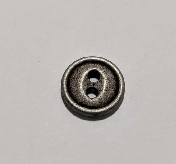 none - Pewter Metal 2 Hole Buttons 15mm / 5/8" - Dill Buttons - Set of 4