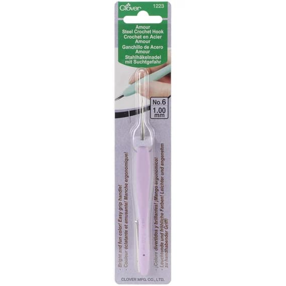 none - Clover 1223 Amour Steel Crochet Hook No. 6; 1.00mm
