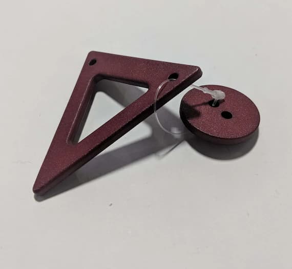 burgundy none - Burgundy Red Triangle Closure with Button Back Buckle - 70mm / 2-3/4" - Dill Buttons