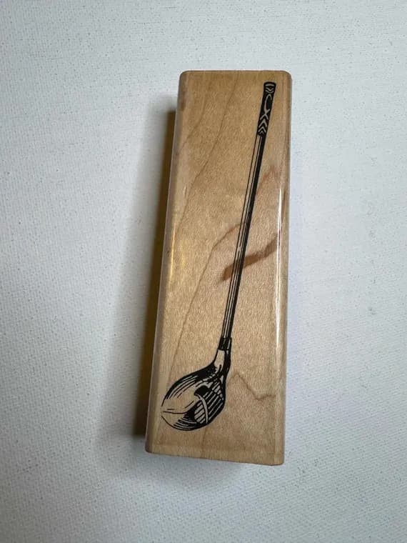 none - 1.25"x4" 1998 Golf Club Wood Mounted Rubber Stamp (H389) By HK Enterprises