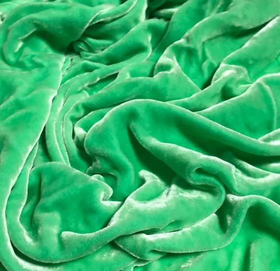 velvet fabric - SPEARMINT Hand Dyed Silk Velvet Fabric