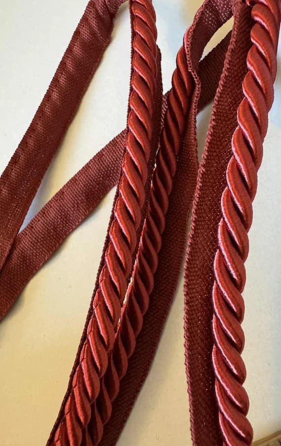 rust none - Rust Red Lip Cord Braid Gimp Trim 5/16" wide x 3 Yard increments