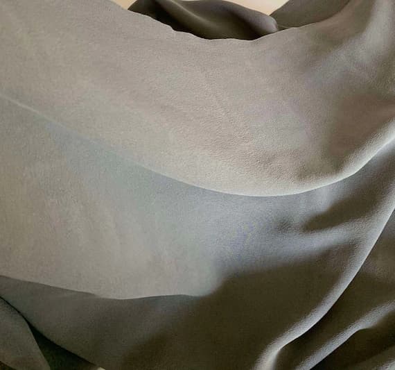 taupe crepe fabric - Taupe Gray - 16mm Sandwashed Silk Crepe de Chine Fabric