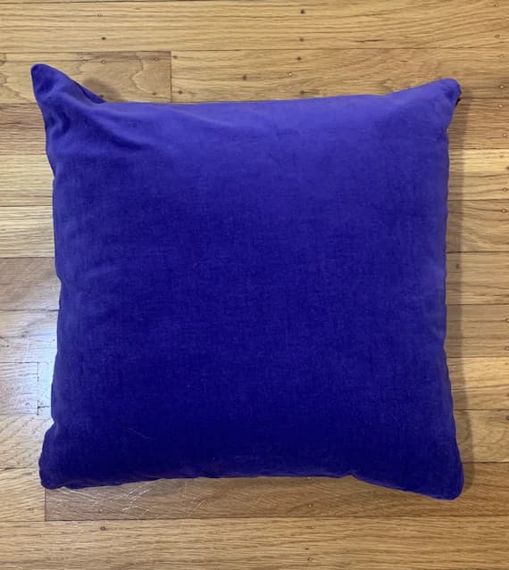 purple velvet fabric - Cotton Velvet Pillow Cover in IRIS PURPLE Handmade