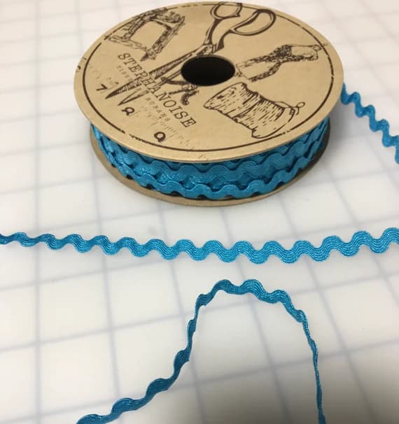 turquoise none - Turquoise Blue Ric Rac Trim made in France 3/8" wide x 3 yards