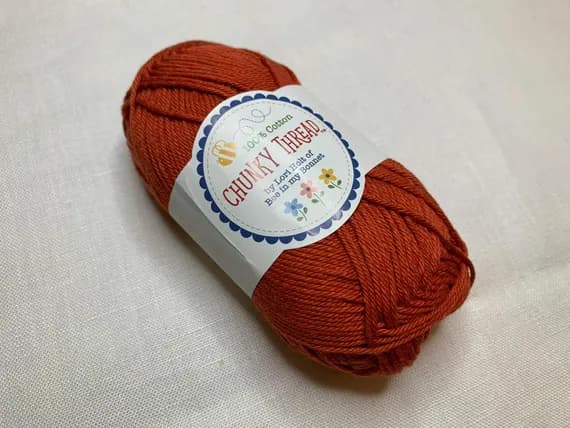 terracotta none - Terracotta Orange Lori Holt Cotton Sport Weight Chunky Thread Yarn 25449