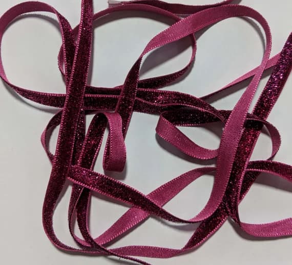 magenta none - French VELVET Ribbon Lurex Metallic MAGENTA by the yard 10mm 3/8 inch