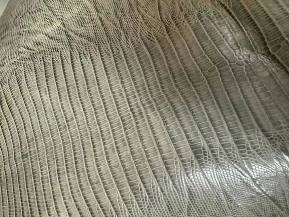 taupe leather - Taupe Gray Beige GATOR Cow Hide Leather Hide 13 Square Feet
